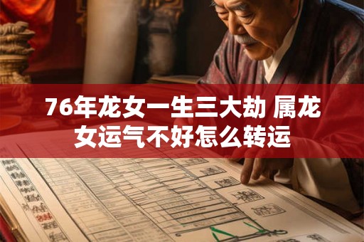76年龙女一生三大劫 属龙女运气不好怎么转运