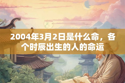 2004年3月2日是什么命，各个时辰出生的人的命运