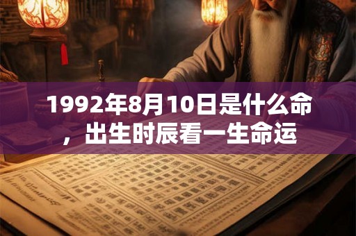 1992年8月10日是什么命，出生时辰看一生命运