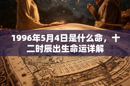 1996年5月4日是什么命，十二时辰出生命运详解