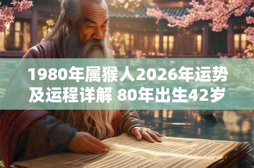 1980年属猴人2026年运势及运程详解 80年出生42岁猴人在虎年每月运势 1980年属猴人2026年运势及运程详解 80年出生42岁猴人在虎年每月运势