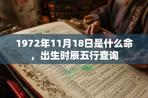 1972年11月18日是什么命,出生时辰五行查询 1972年11月18日是什么命,出生时辰五行查询