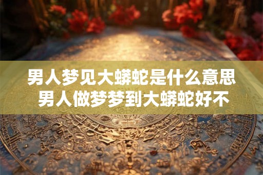 男人梦见大蟒蛇是什么意思 男人做梦梦到大蟒蛇好不好 男人梦见大蟒蛇是什么意思 男人做梦梦到大蟒蛇好不好