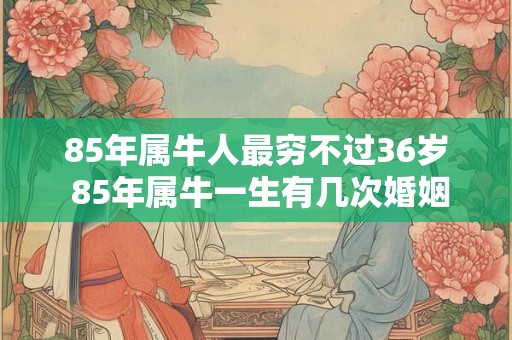 85年属牛人最穷不过36岁 85年属牛一生有几次婚姻