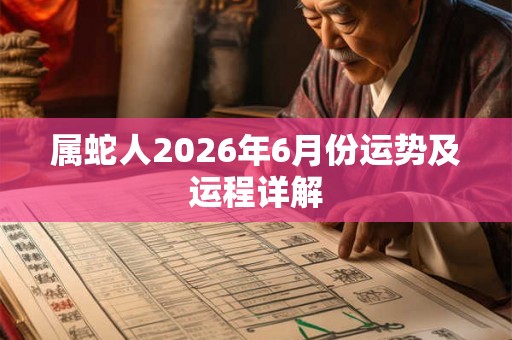 属蛇人2026年6月份运势及运程详解