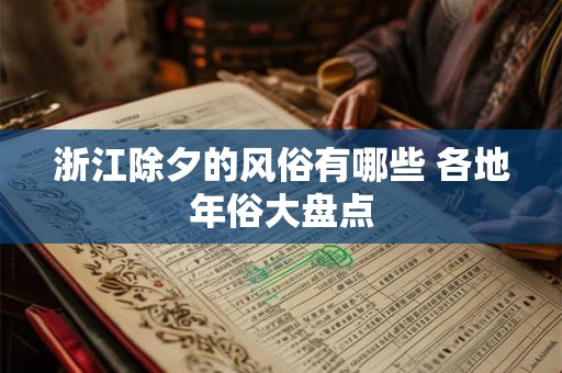 浙江除夕的风俗有哪些 各地年俗大盘点