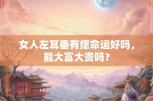 女人左耳垂有痣命运好吗,能大富大贵吗? 女人左耳垂有痣命运好吗,能大富大贵吗?