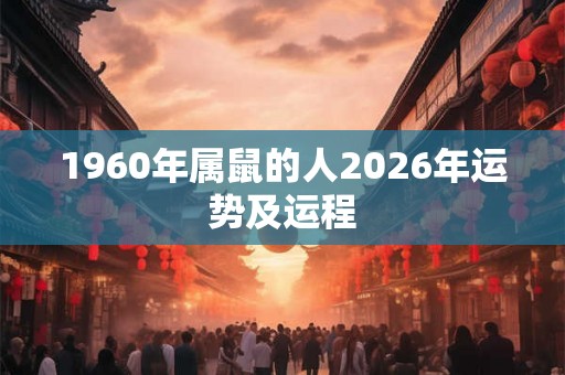 1960年属鼠的人2026年运势及运程