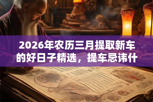 2026年农历三月提取新车的好日子精选，提车忌讳什么？