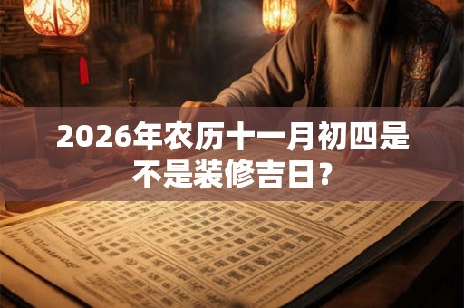 2026年农历十一月初四是不是装修吉日？