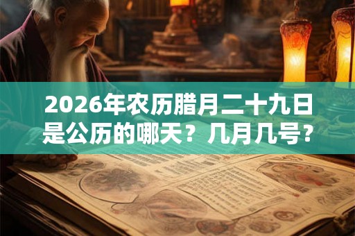 2026年农历腊月二十九日是公历的哪天？几月几号？