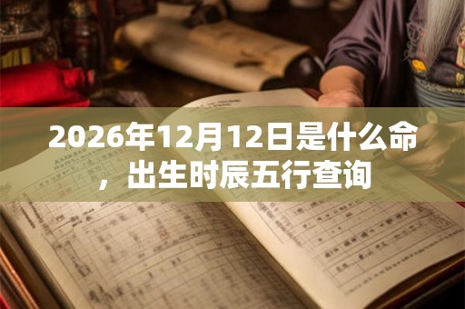 2026年12月12日是什么命，出生时辰五行查询
