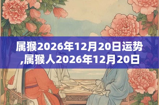 属猴2026年12月20日运势,属猴人2026年12月20日财运,生肖猴2026年12月20日运势