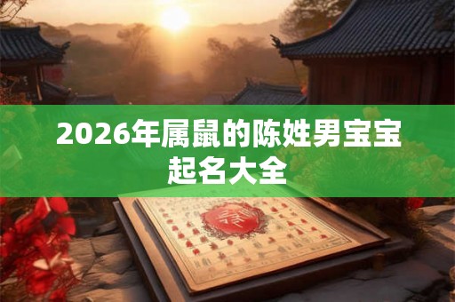 2026年属鼠的陈姓男宝宝起名大全