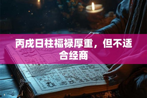 丙戌日柱福禄厚重，但不适合经商