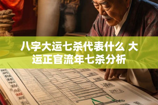 八字大运七杀代表什么 大运正官流年七杀分析