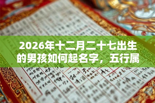 2026年十二月二十七出生的男孩如何起名字，五行属什么