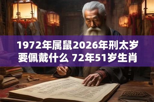 1972年属鼠2026年刑太岁要佩戴什么 72年51岁生肖鼠犯太岁怎么化解