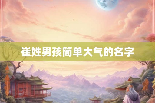 崔姓男孩简单大气的名字