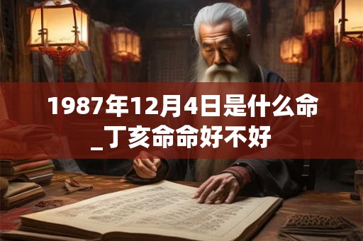 1987年12月4日是什么命_丁亥命命好不好