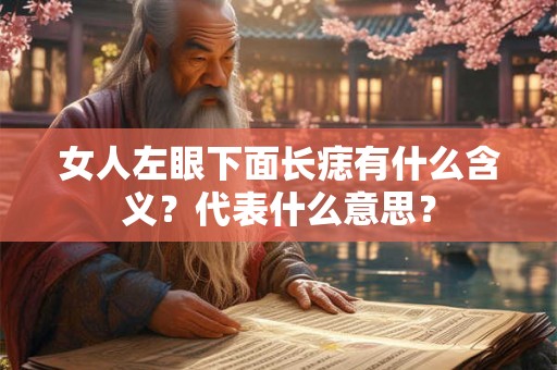 女人左眼下面长痣有什么含义？代表什么意思？