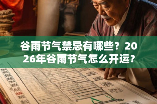 谷雨节气禁忌有哪些？2026年谷雨节气怎么开运？