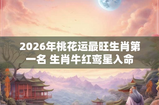 2026年桃花运最旺生肖第一名 生肖牛红鸾星入命