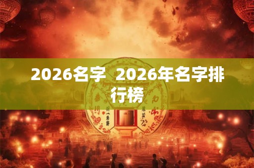 2026名字  2026年名字排行榜