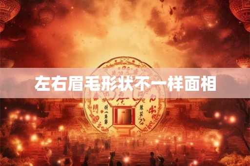 左右眉毛形状不一样面相