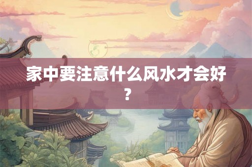 家中要注意什么风水才会好？