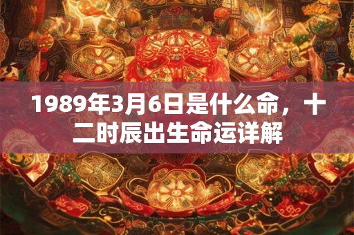 1989年3月6日是什么命，十二时辰出生命运详解