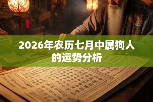 2026年农历七月中属狗人的运势分析