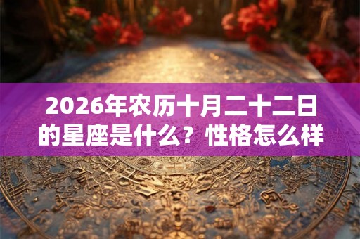 2026年农历十月二十二日的星座是什么?性格怎么样? 2026年农历十月二十二日的星座是什么?性格怎么样?