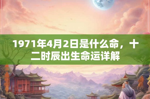 1971年4月2日是什么命，十二时辰出生命运详解