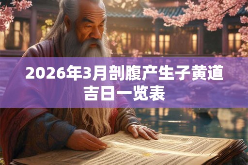 2026年3月剖腹产生子黄道吉日一览表