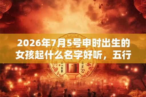 2026年7月5号申时出生的女孩起什么名字好听，五行是什么？