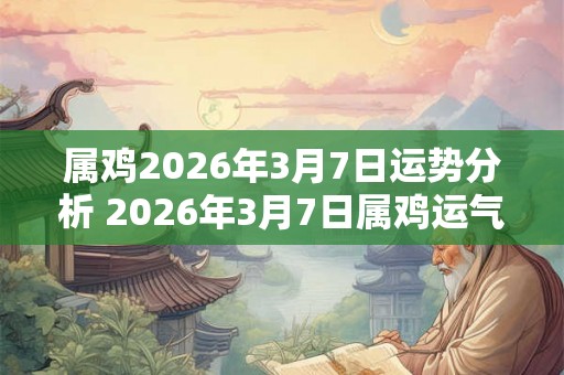 属鸡2026年3月7日运势分析 2026年3月7日属鸡运气详解