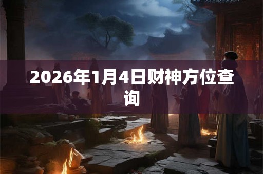 2026年1月4日财神方位查询