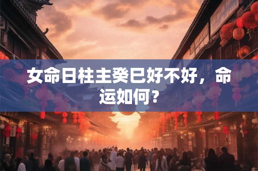 女命日柱主癸巳好不好，命运如何？