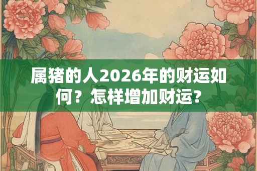 属猪的人2026年的财运如何？怎样增加财运？