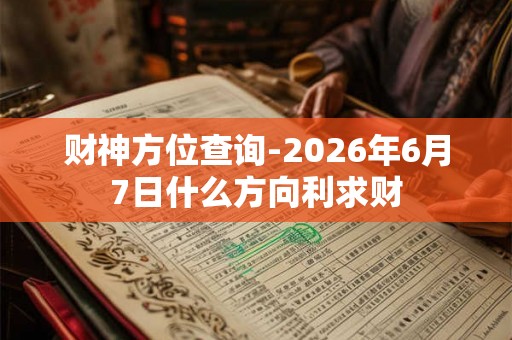 财神方位查询-2026年6月7日什么方向利求财