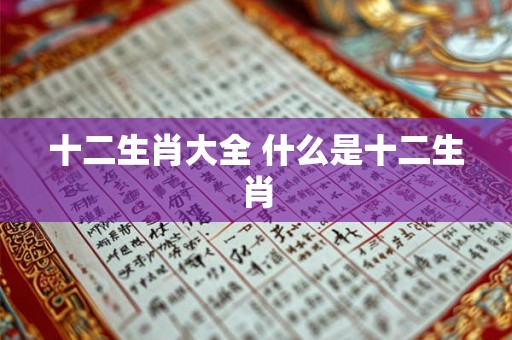 十二生肖大全 什么是十二生肖