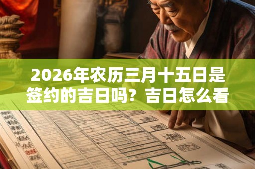 2026年农历三月十五日是签约的吉日吗？吉日怎么看？