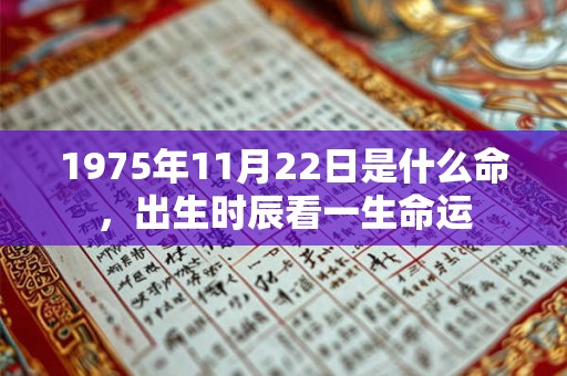 1975年11月22日是什么命，出生时辰看一生命运