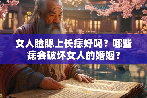 女人脸腮上长痣好吗？哪些痣会破坏女人的婚姻？