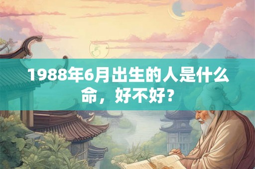 1988年6月出生的人是什么命，好不好？