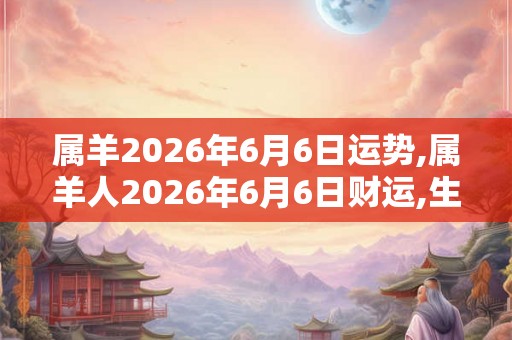 属羊2026年6月6日运势,属羊人2026年6月6日财运,生肖羊2026年6月6日运势
