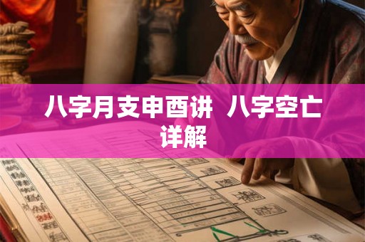 八字月支申酉讲  八字空亡详解