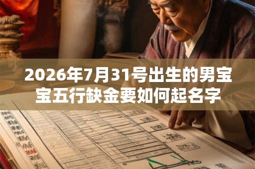 2026年7月31号出生的男宝宝五行缺金要如何起名字