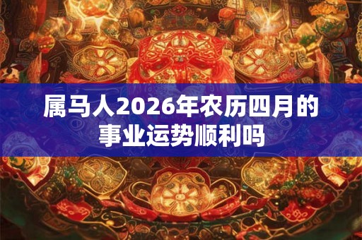 属马人2026年农历四月的事业运势顺利吗